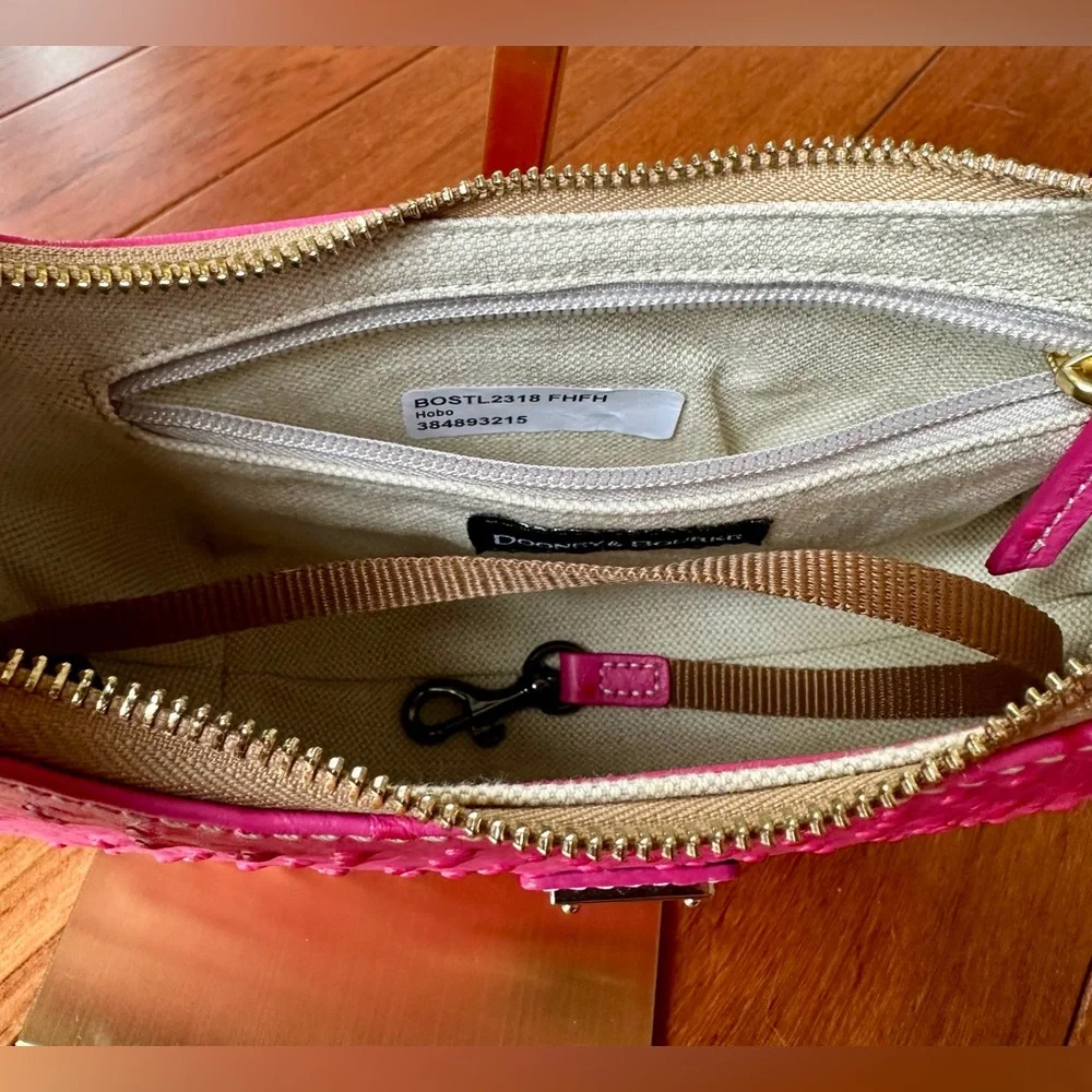 Dooney & Bourke Ostrich Embossed Leather Hobo Bag from the Ostrich Collection - Picture 8 of 11